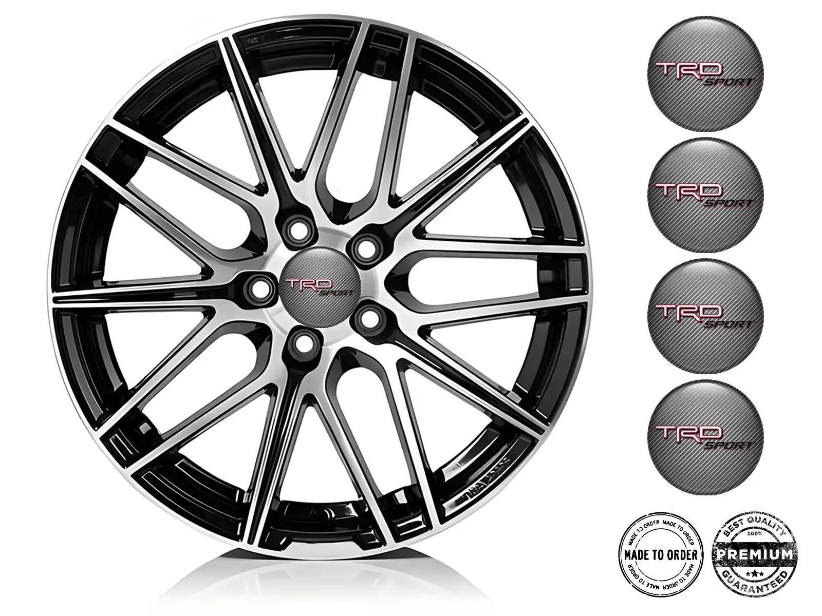 Toyota TRD Custom Domed Decals Style Premium Rim Logos